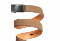 MISSION BELT Men's Suede Belt in honey - men's accessory - detail view