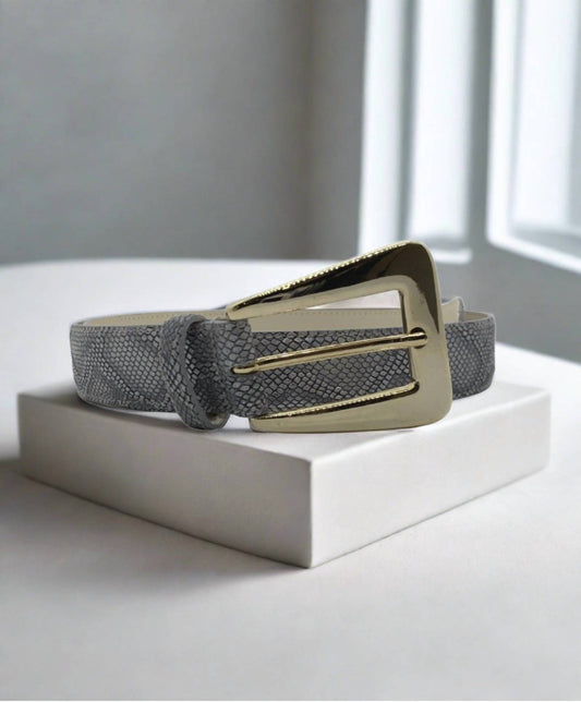 Berge - Women's Exotic Print Bold Buckle Belt