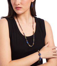Anne Vaughan Women's Moon Shell And Gemstone Necklace in blue - women's jewelry - view 5