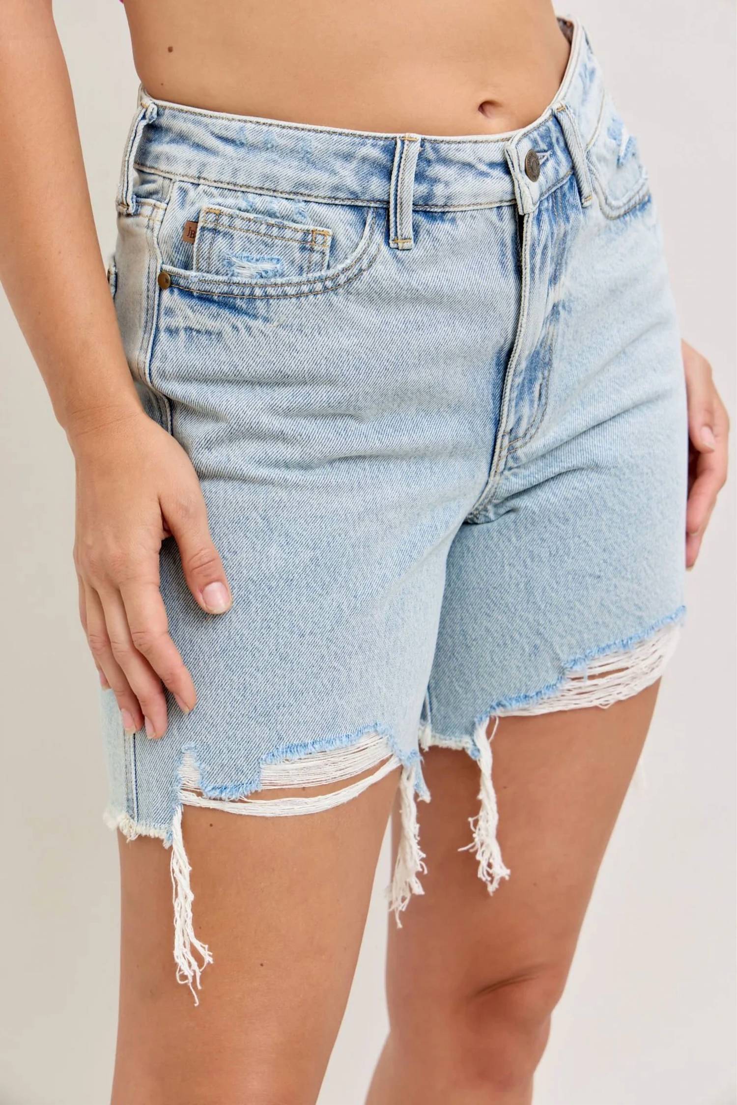 Judy Blue - High Waist Rigid Magic Phone Pocket Dad Denim Short