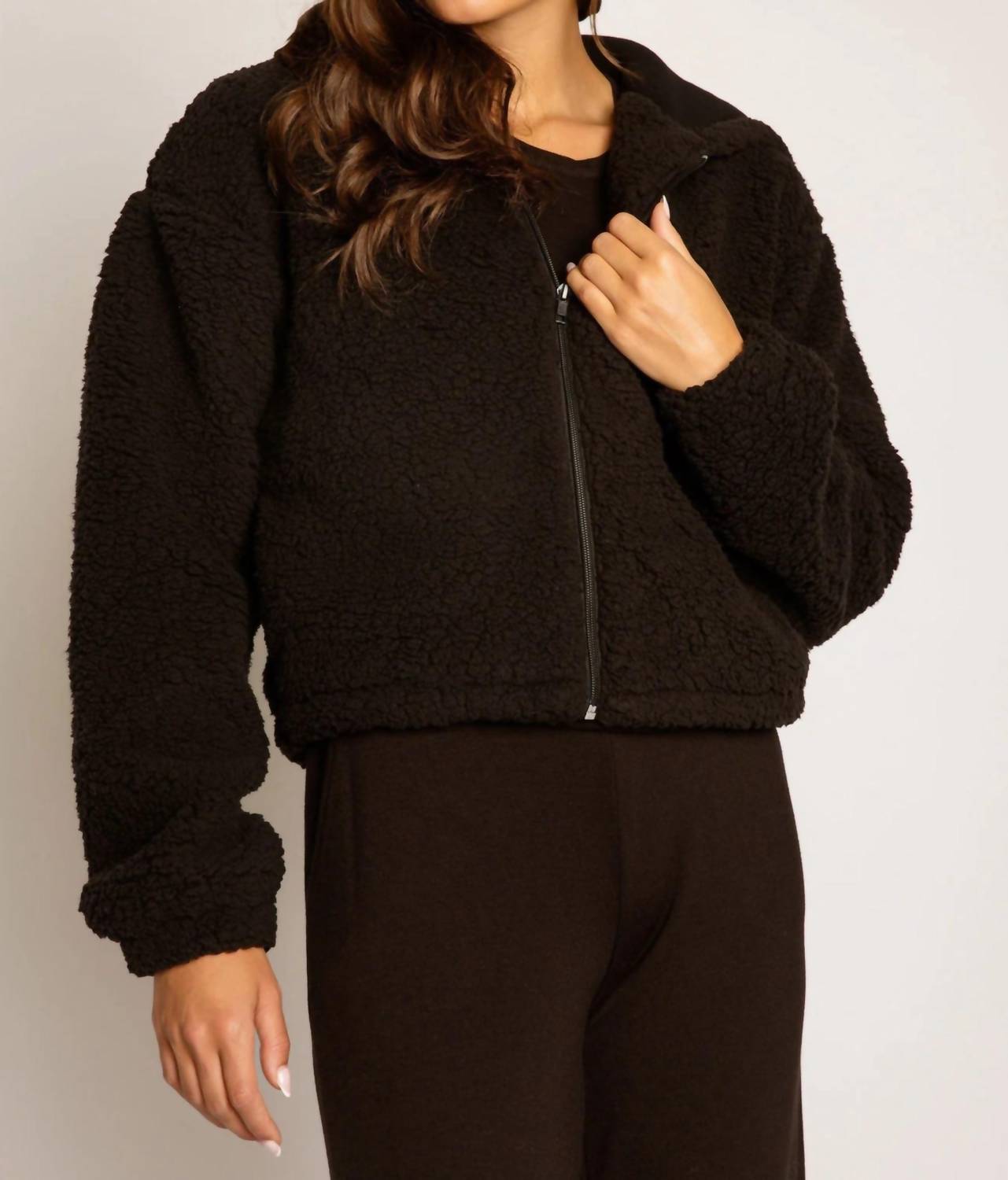 Pj Salvage - Let's Get Cozy Hooded Zip-up Jacket