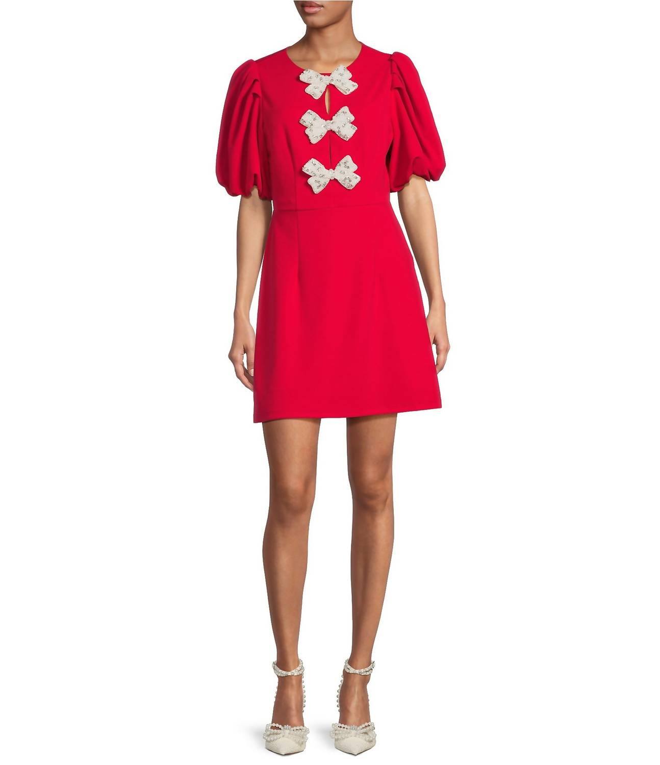 Sugarlips - Cherry Belle Pearl Bow Mini Dress
