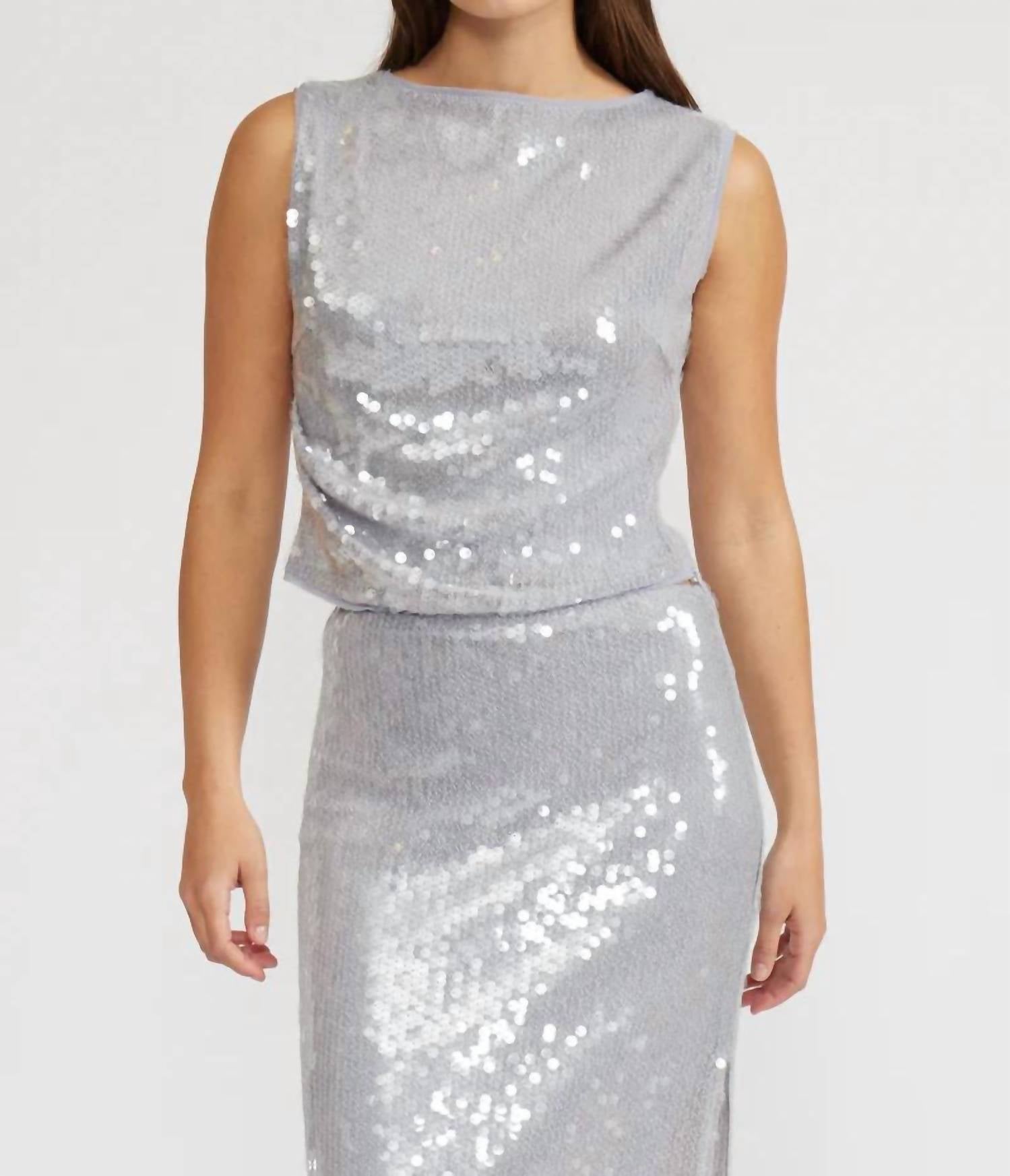 Lucy Paris - Michelle Sequins Sleeveless Top