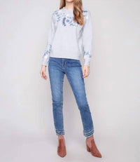 Charlie B - Embroidered Crew Neck Sweater