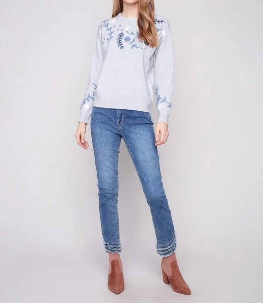 Charlie B - Embroidered Crew Neck Sweater