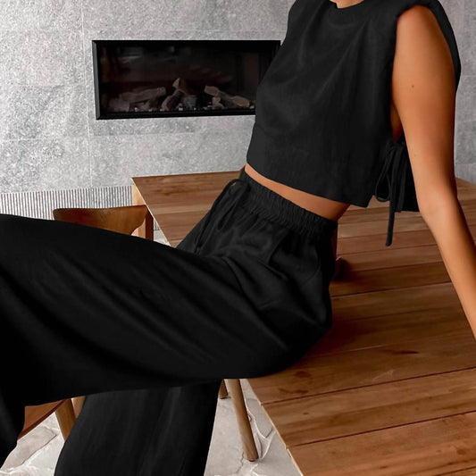 Sweetkama - Linen Wide Leg Pant