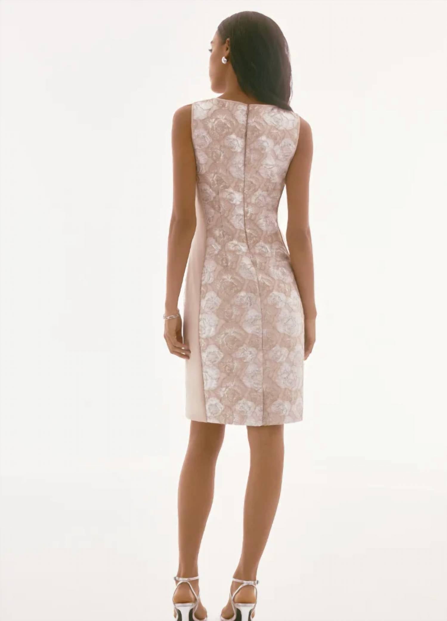 Joseph Ribkoff - Brocade Floral Print Sheath Midi Dress
