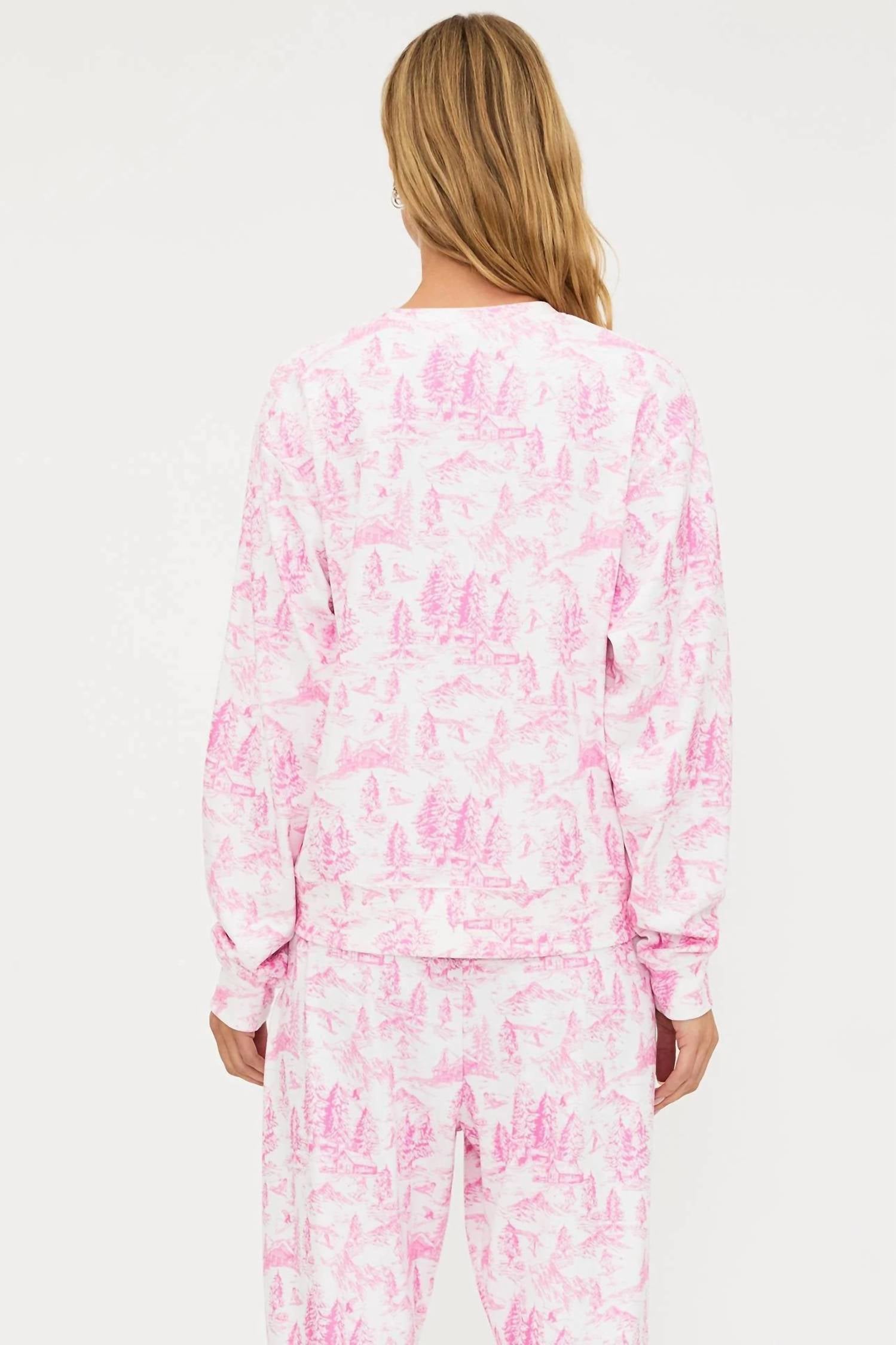 Beach Riot Cassia Sweater Top in powder pink toile - women's sweater - detail view