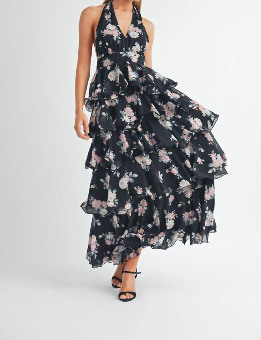 Mable - Romantic Floral Tiered Maxi Dress