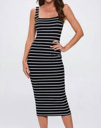 Lovely Day - Stacie Striped Bodycon Midi Dress