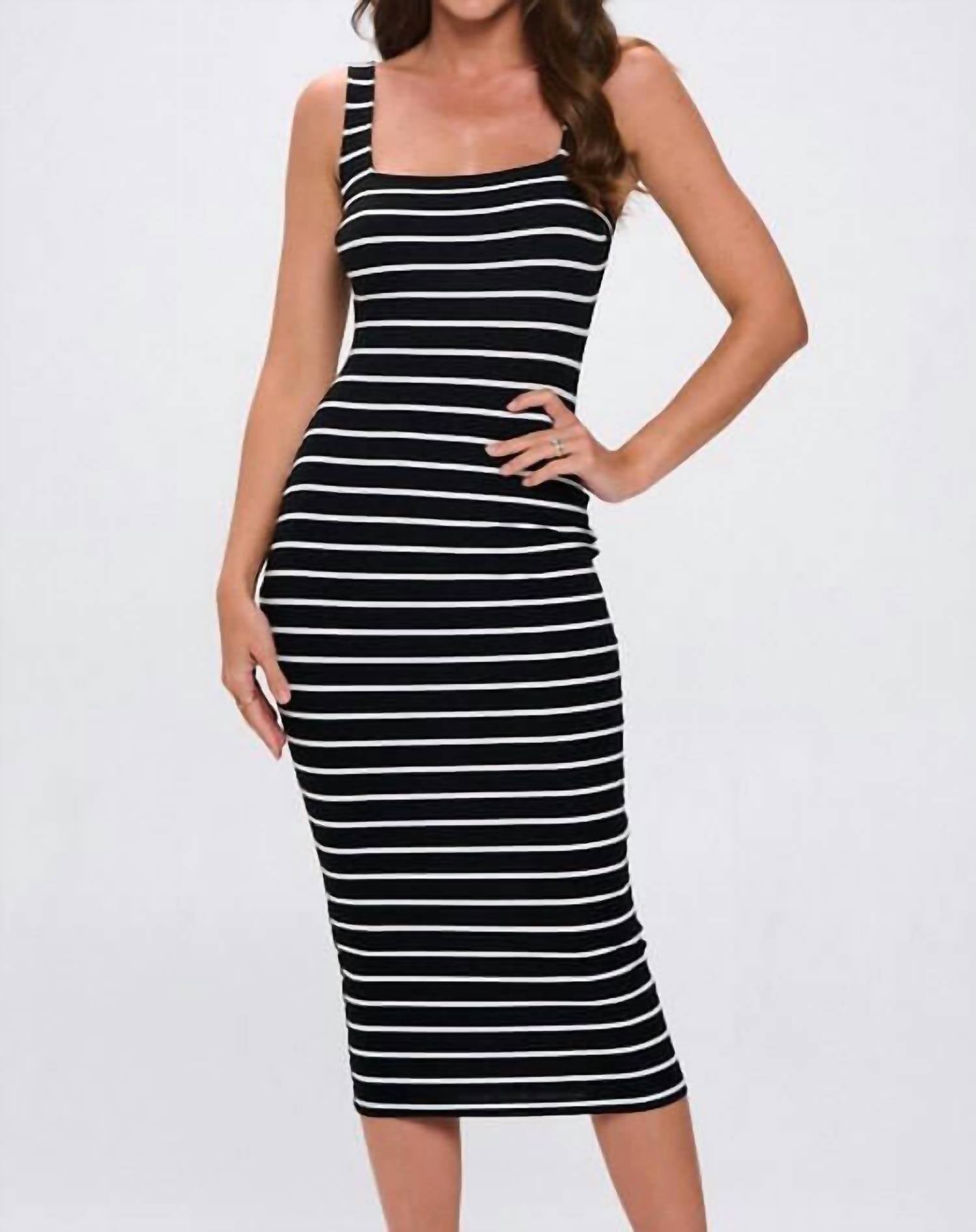 Lovely Day - Stacie Striped Bodycon Midi Dress