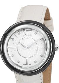 Alor - 0.04 Cts Leather Strap Diamond Watch