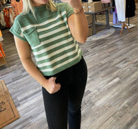 Peach Love - Striped Sweater Vest