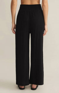 Z Supply Cassidy Gauze Full Length Pant in black - women's pants - detail view