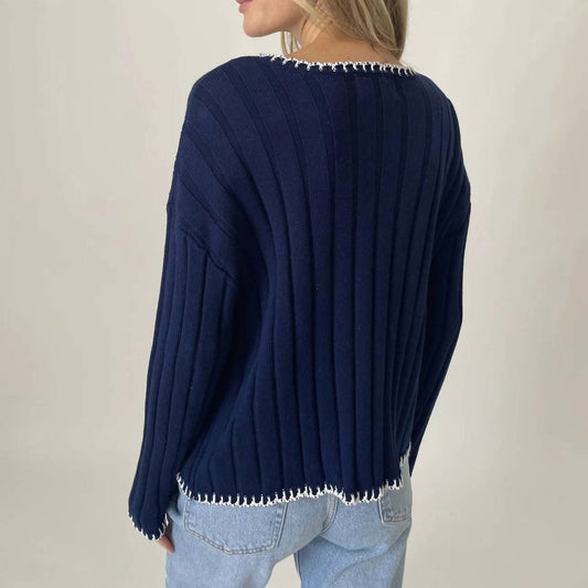 Six/Fifty - Northport V-Neck Double Pocket Sweater