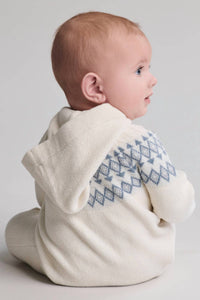 BAREFOOT DREAMS Cozychic Ultra Lite Baby Fair Isle Onesie in cream multi - kids' item - alternate view