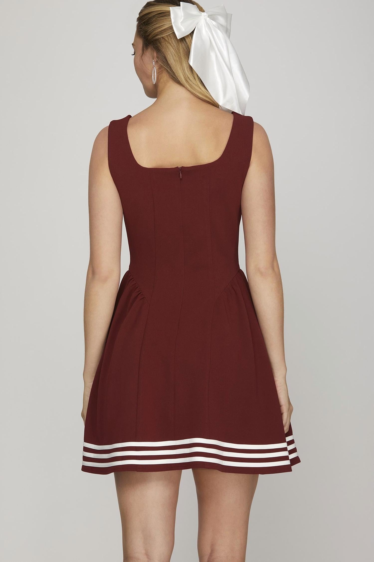 She + Sky - GAME DAY SLEEVELESS SQUARE NECK MINI DRESS