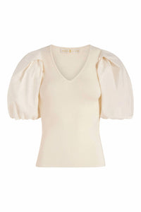 Marie Oliver - Shayna Mixed Media Rib Knit Tee Top