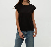 Michael Stars - Joey High Crew Power Shoulder Tee