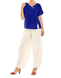 Oh My Gauze! Mike Cotton Top in cobalt - women's t-shirt