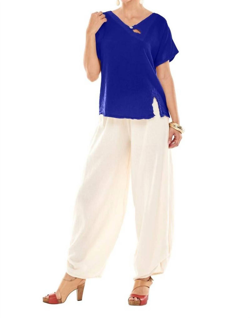 Oh My Gauze! Mike Cotton Top in cobalt - women's t-shirt
