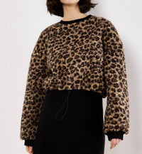 Apricot - Leopard Boucle Tie Top