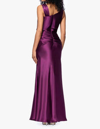 Betsy & Adam - Melody Satin Ruched Gown