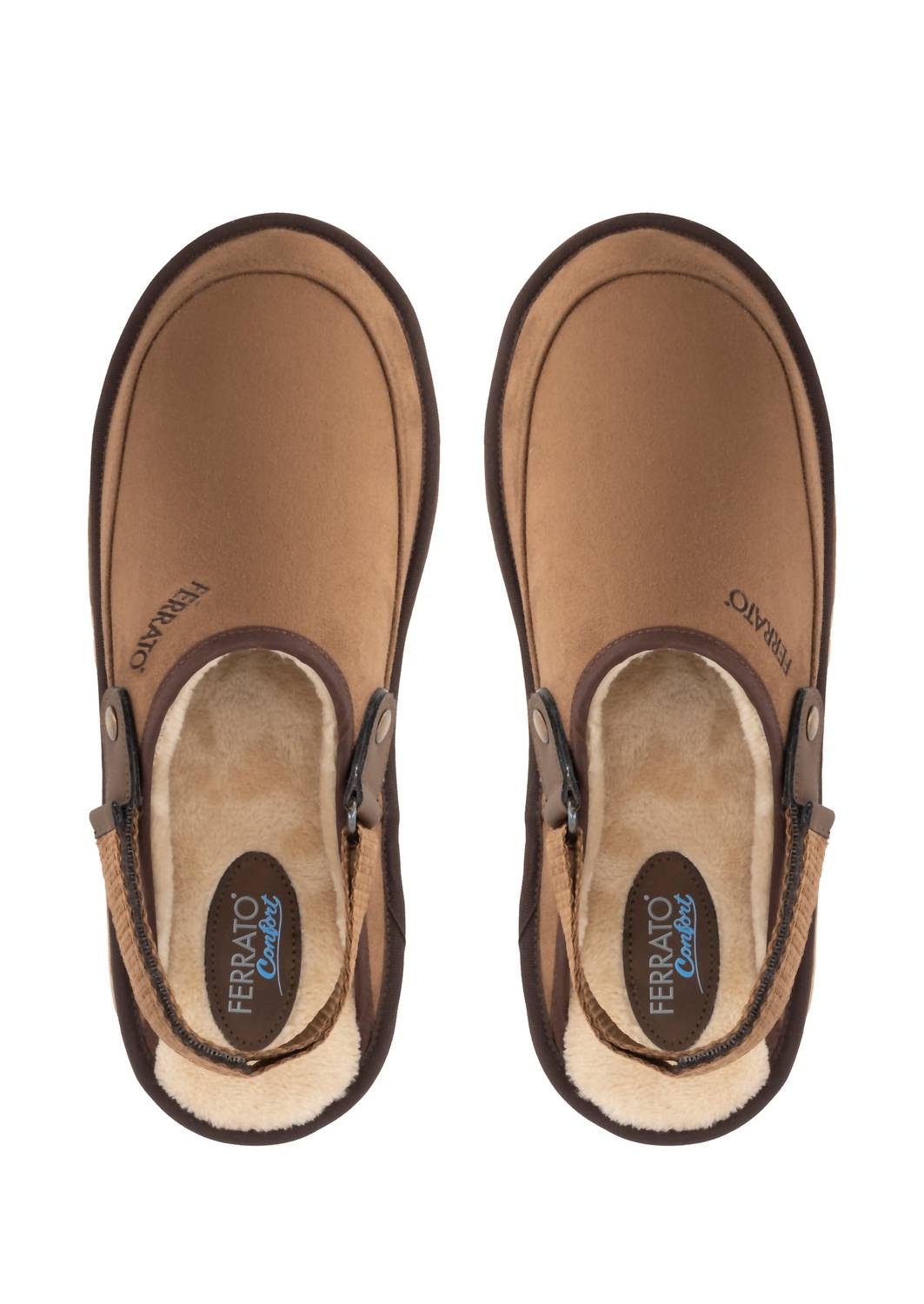 Ferrato Men's Slip On Closure Slippers in brown - men's loafer - alternate view