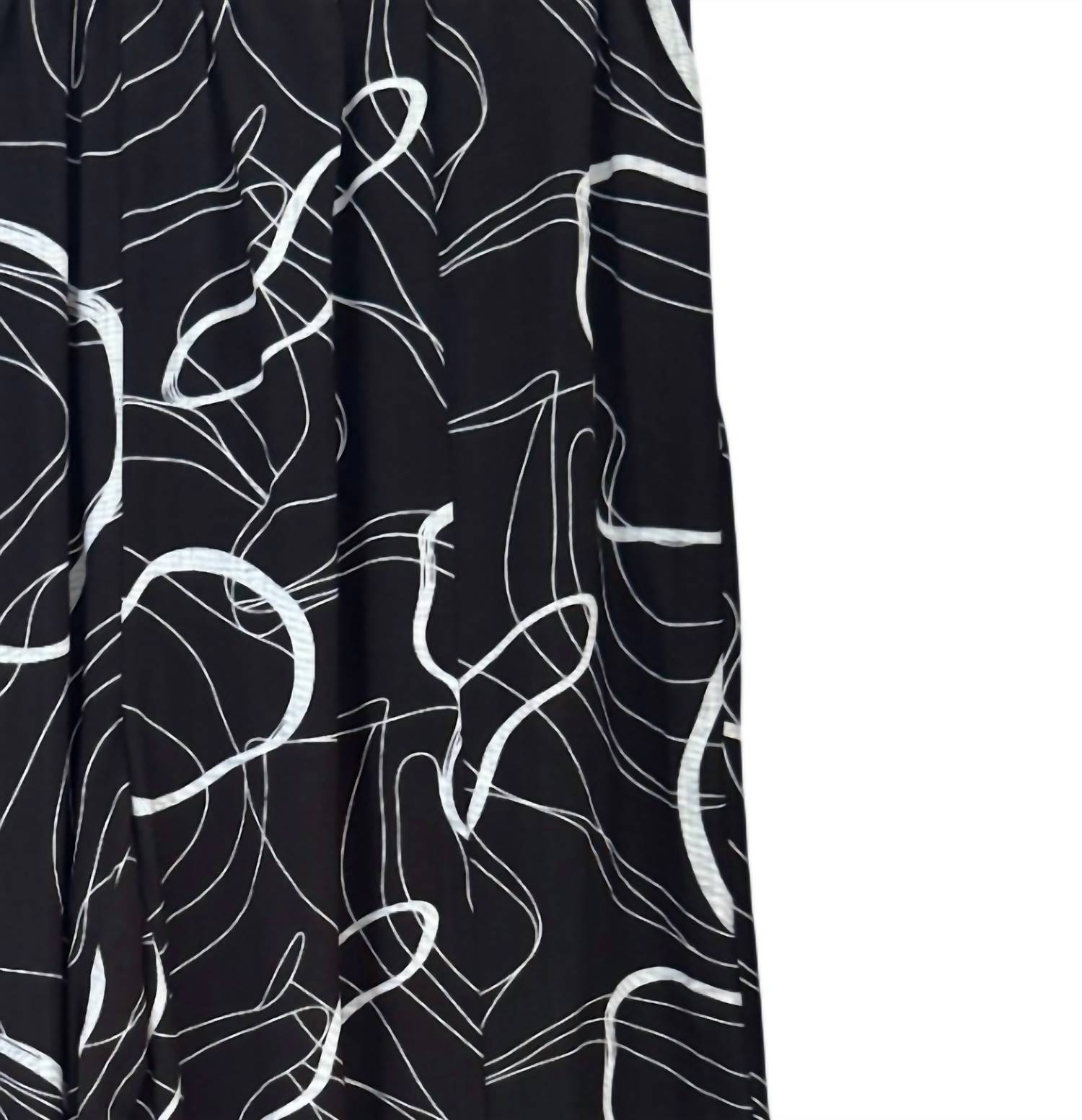 Shana Apparel Women's Lantern Pant in black white - women's pants - detail view