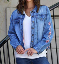 Nostalgia - Denim Jacket Floral Sleeves