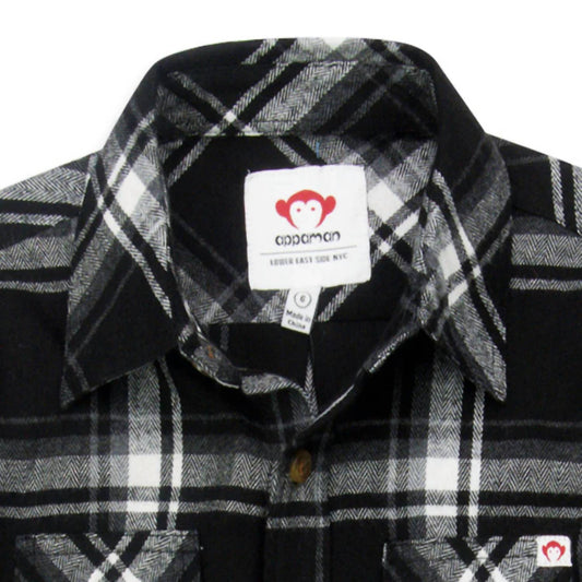 Appaman - Boys' Denim Elbow Patch Flannel Shirt