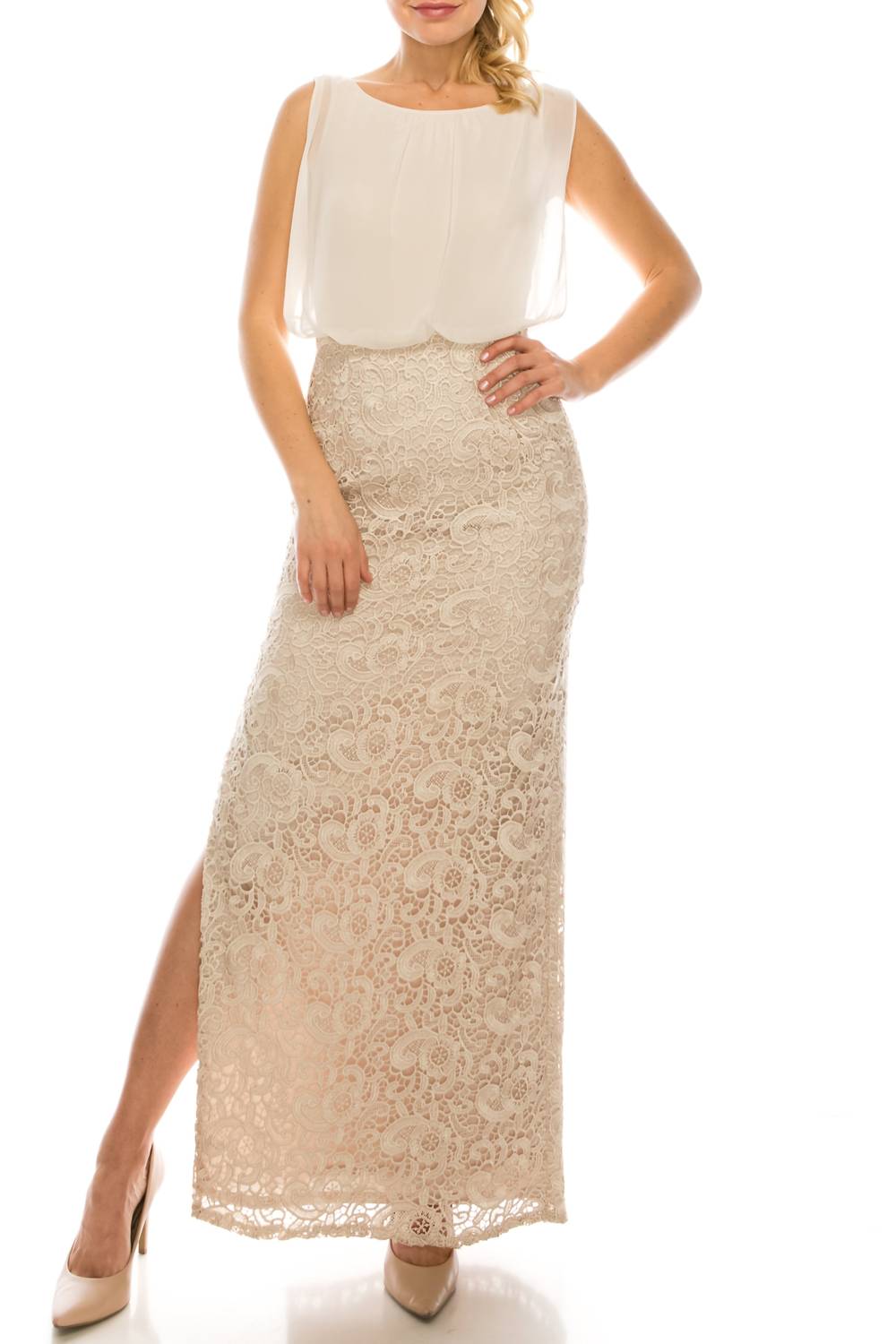 Aidan Mattox - Embroidered-lace Evening Dress