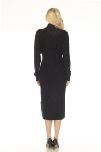 Joseph Ribkoff - Sequined Turtleneck Midi Sweater Dress