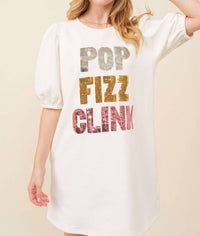 Main Strip - Pop Fizz Clink Sequin Fleece Dress