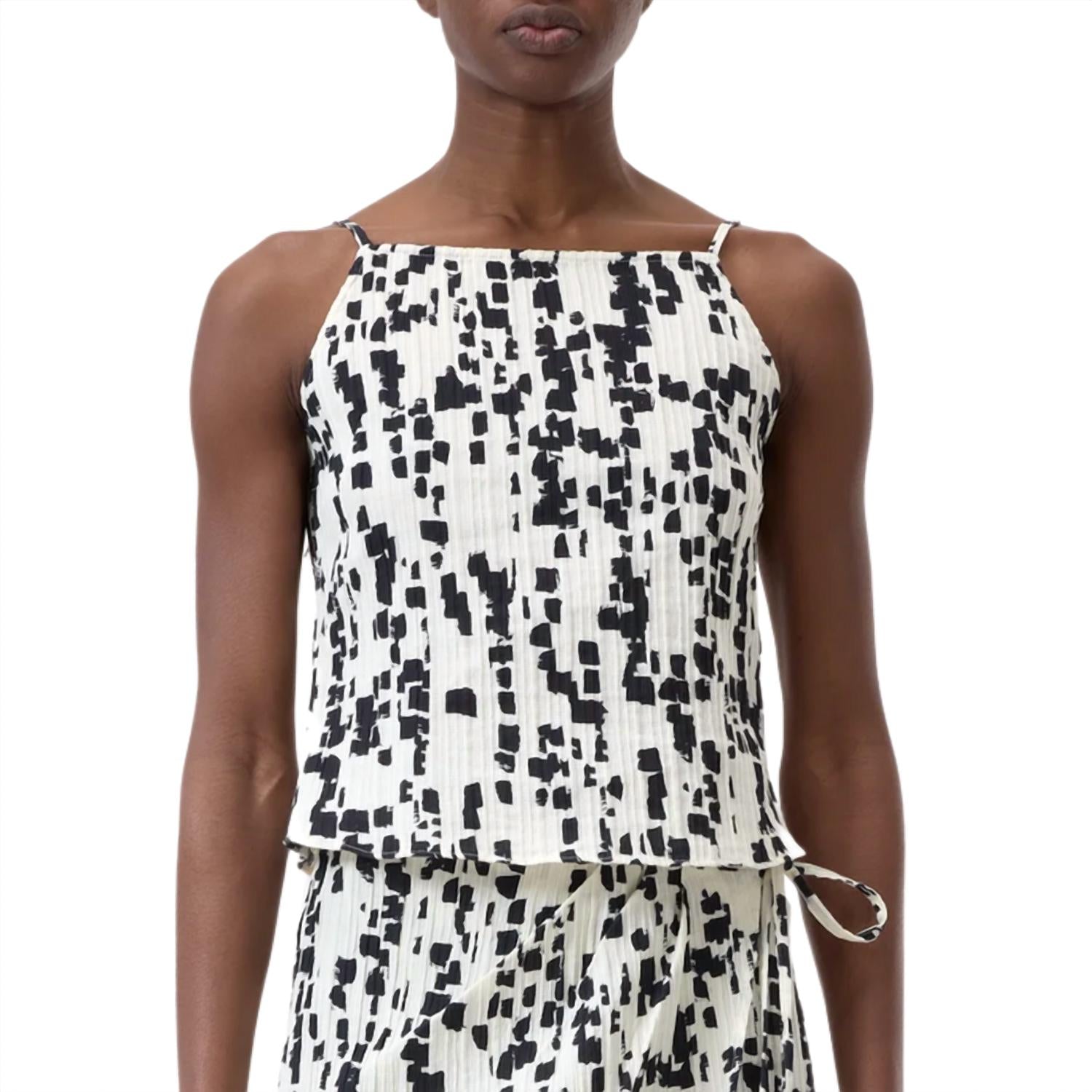 CLOSED Women's Printed Tank Top in dune beige - women's tank top