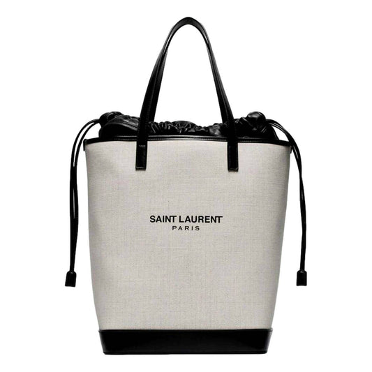 Saint Laurent - Women's Teddy Coated Linen Drawstring Bucket Bag