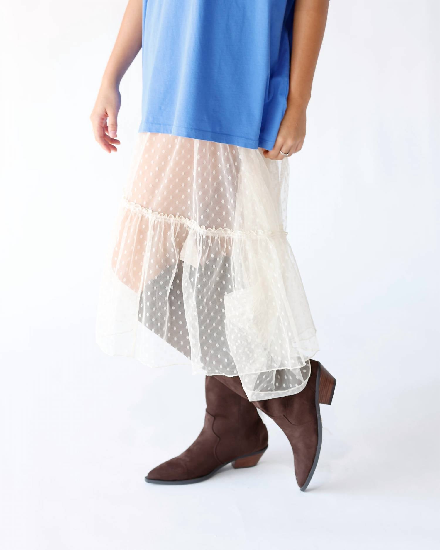 By Together - Dotted Daydream Sheer Midi Skirt
