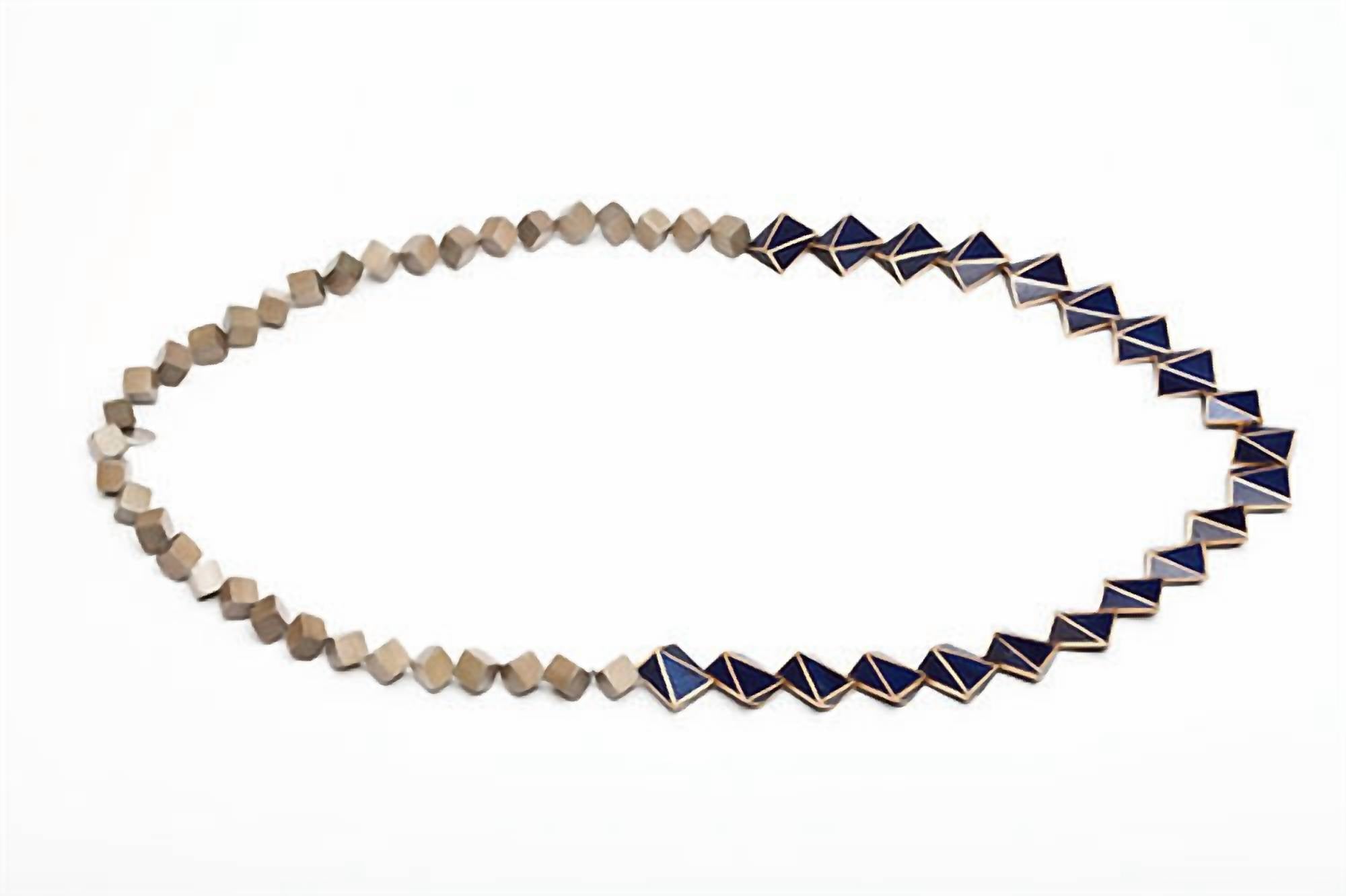 Avenue Chic - Women's Pyramid Wood Necklace