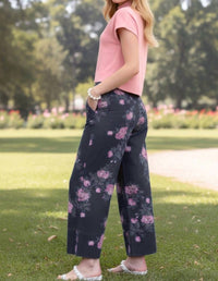 Entro - Margaux Floral Print Denim Pants