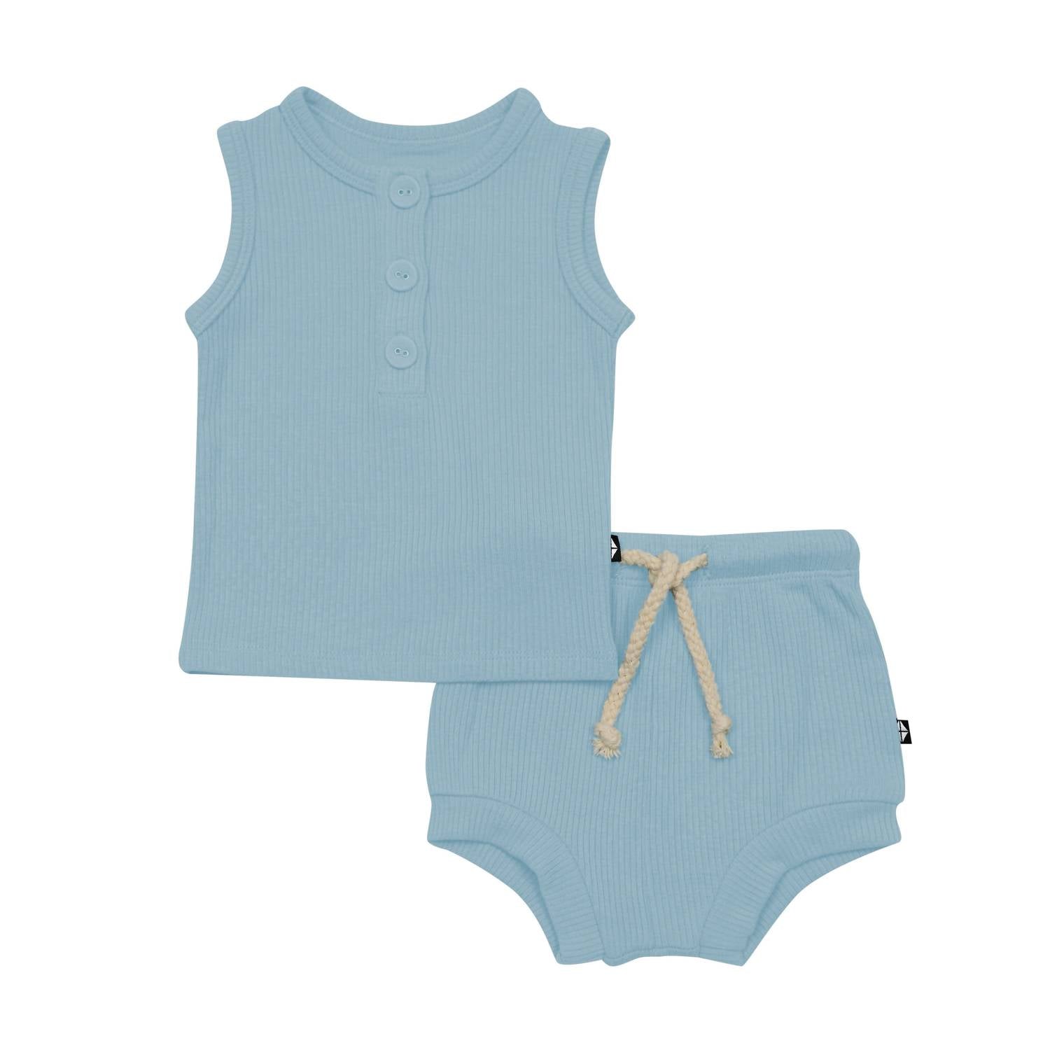 Kyte Baby - Boy's Ribbed Henley Tank Set