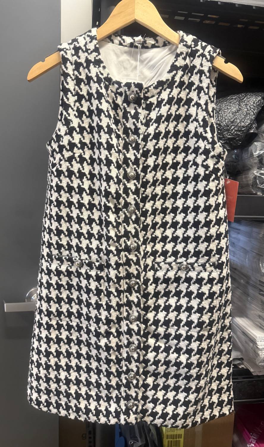 Zoe And Claire - Women's Houndstooth Mini Dress