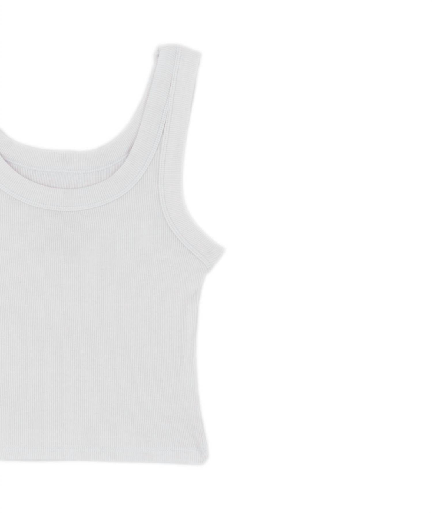 Katie J NYC Junior's Livi Long Tank in white - kids' tank top - alternate view