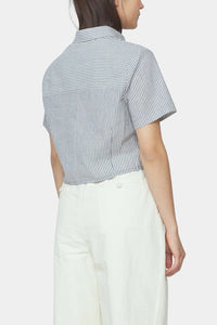 7115 By Szeki - Striped Cropped Shirt