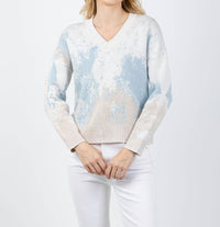 Kinross - Sequin Jacquard Vee Sweater