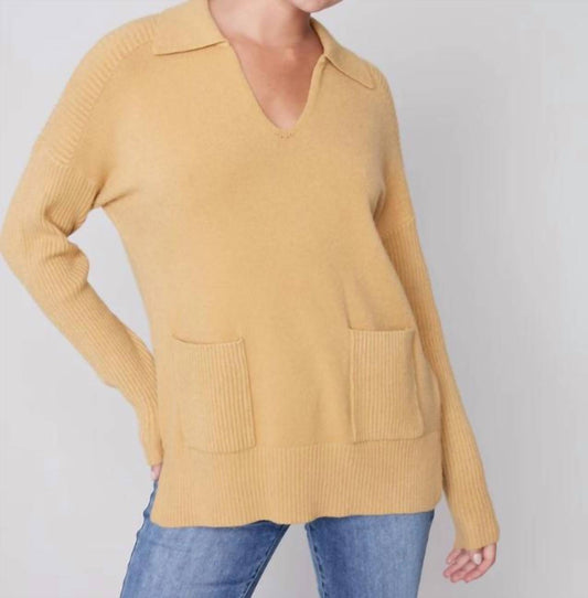 Charlie B - Collared V-Neck Sweater