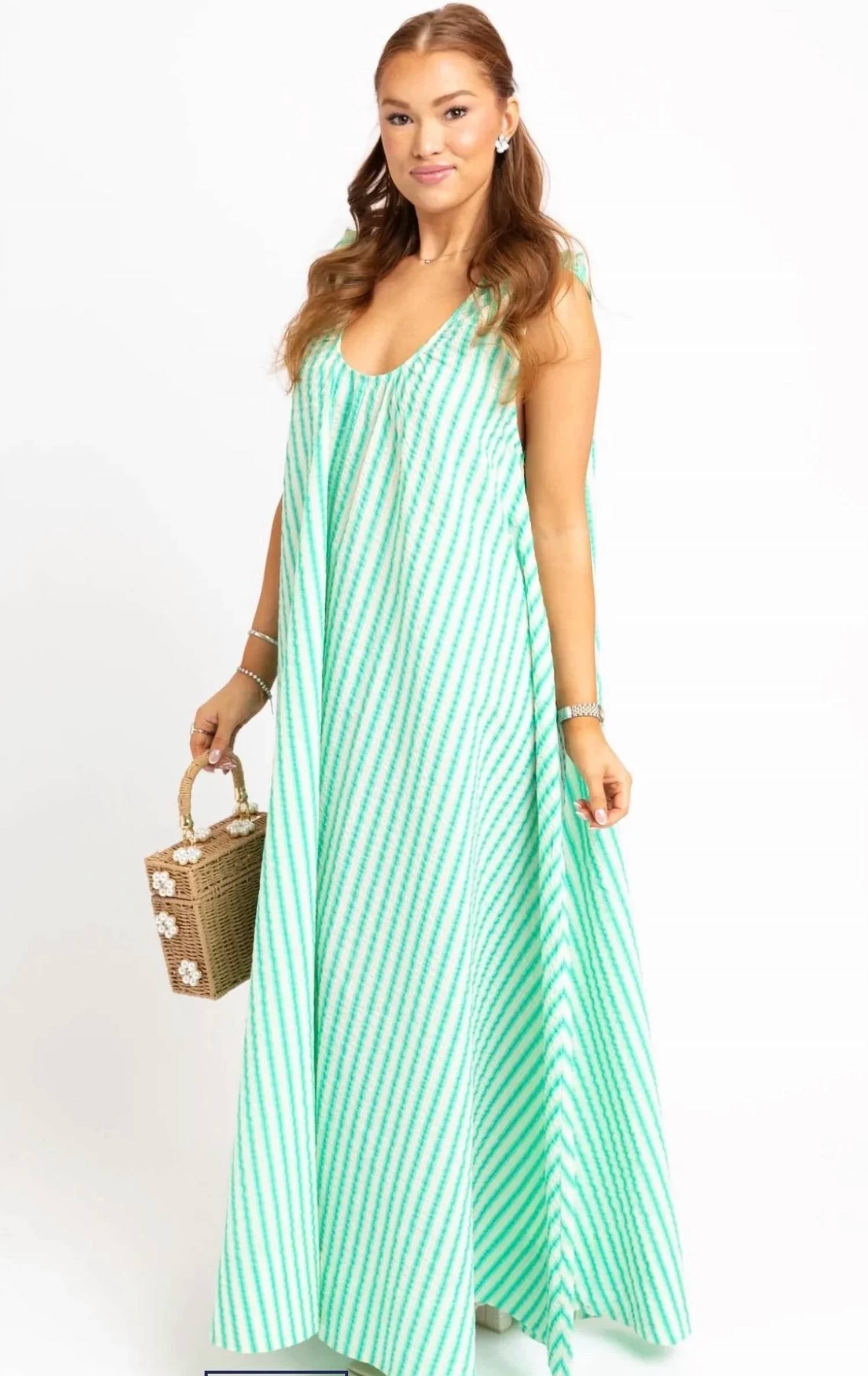 Karlie - Seersucker Scoop Maxi Dress