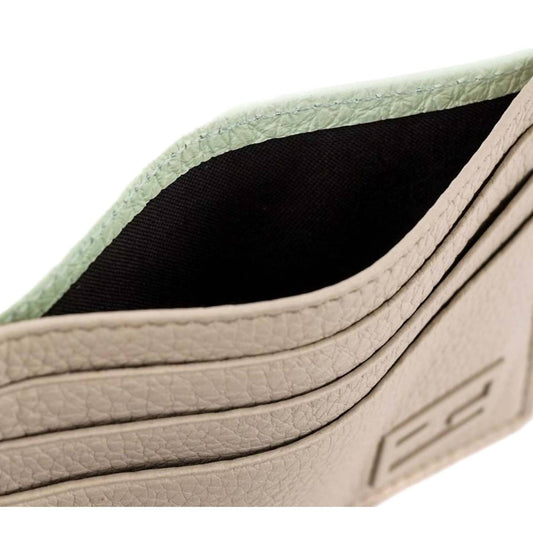 Fendi - Women's Ff Logo Pebbled Calf Leather Card Case Wallet