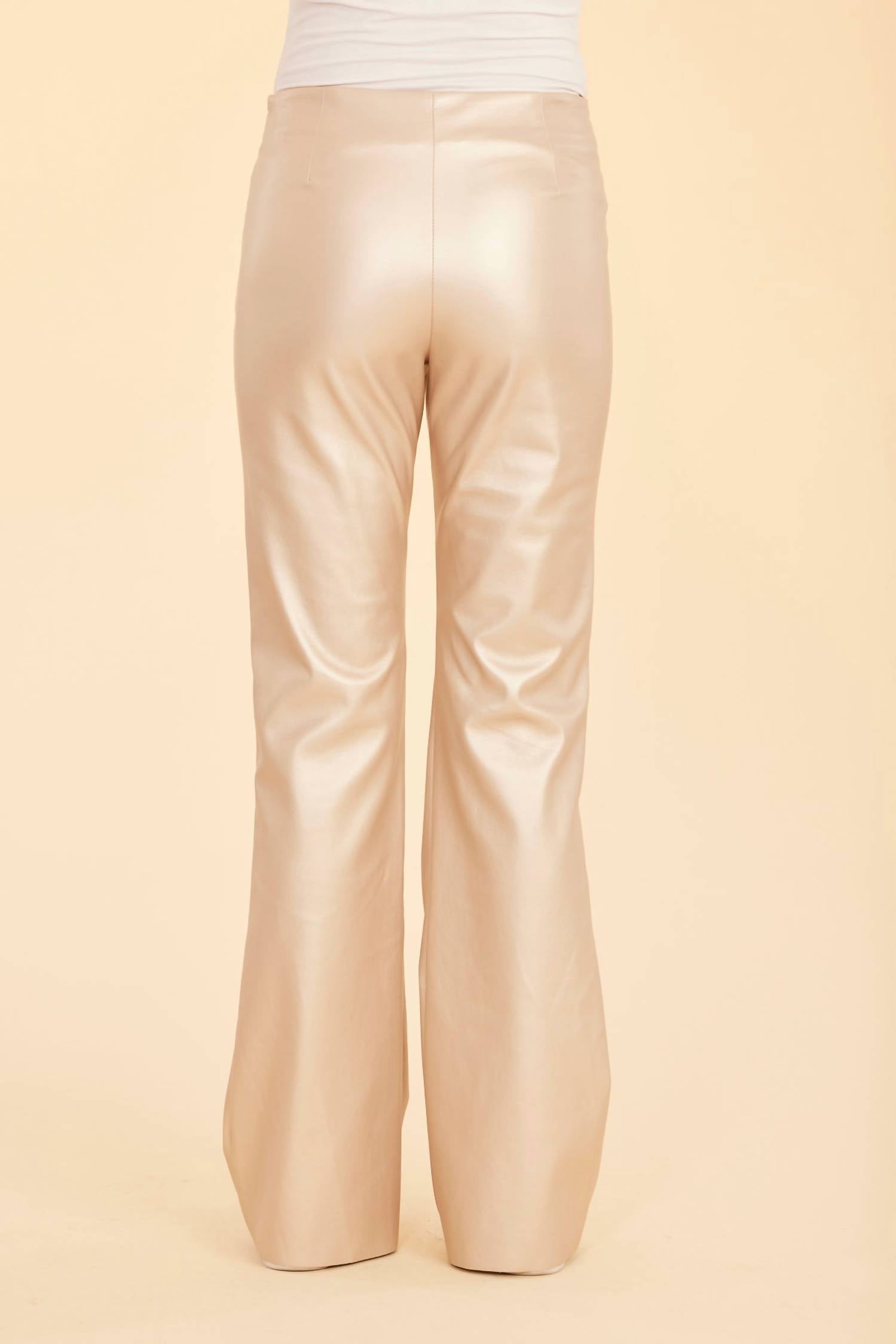 Dolce Cabo - Metallic Faux Leather Flare Leggings