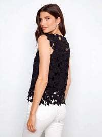 Charlie B - Cap Sleeve Floral Crochet Top