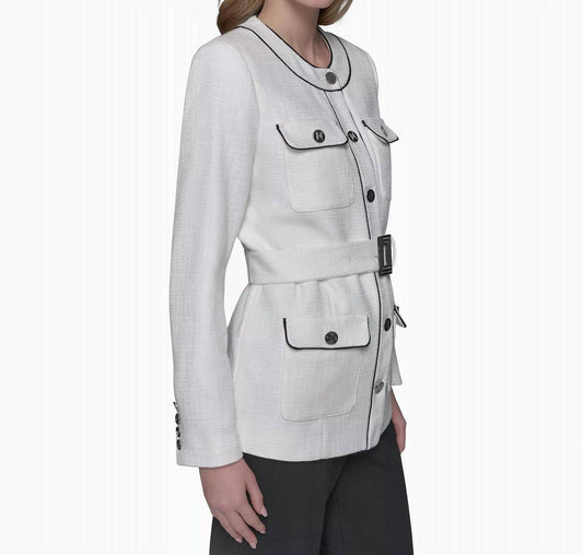 Karl Lagerfeld - Belted Tweed Jacket